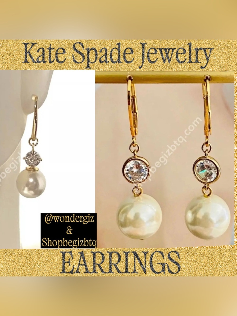 Kate Spade Authentic White New "Pearls Of Wisdom" Drop Earrings